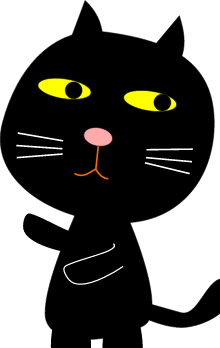 Cartoon Black Cat Standing