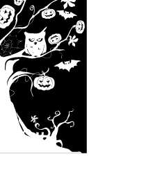 Spooky Tree Inverse Silhouette