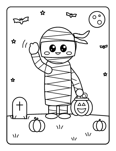 Waving Mummy coloring page