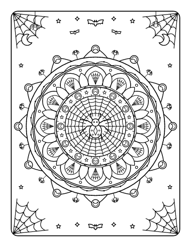 Spiderweb Mandala coloring page