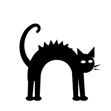 Arched Black Cat